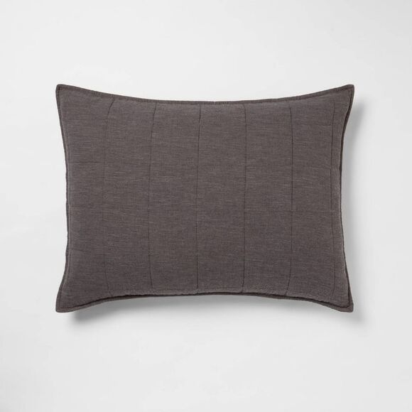 Threshold - King Space Dyed Cotton Linen Sham Dark Gray - Thre Gray - Picture 1 of 4